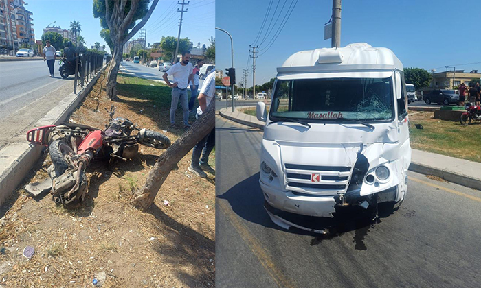 Mersin’de motosiklet ve minibüs çarpıştı: 1 ölü 2 yaralı
