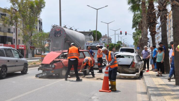 Mersin’de zincirleme trafik kazası: 1 yaralı